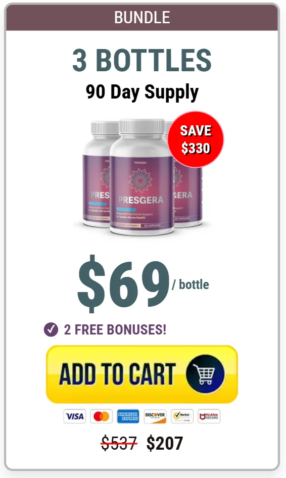 Three bottles of Presgera