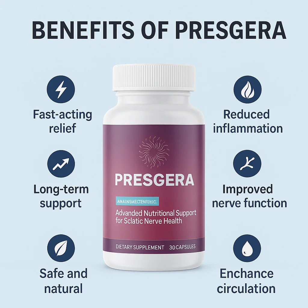 Diagram showing the benefits of Presgera for nerve health